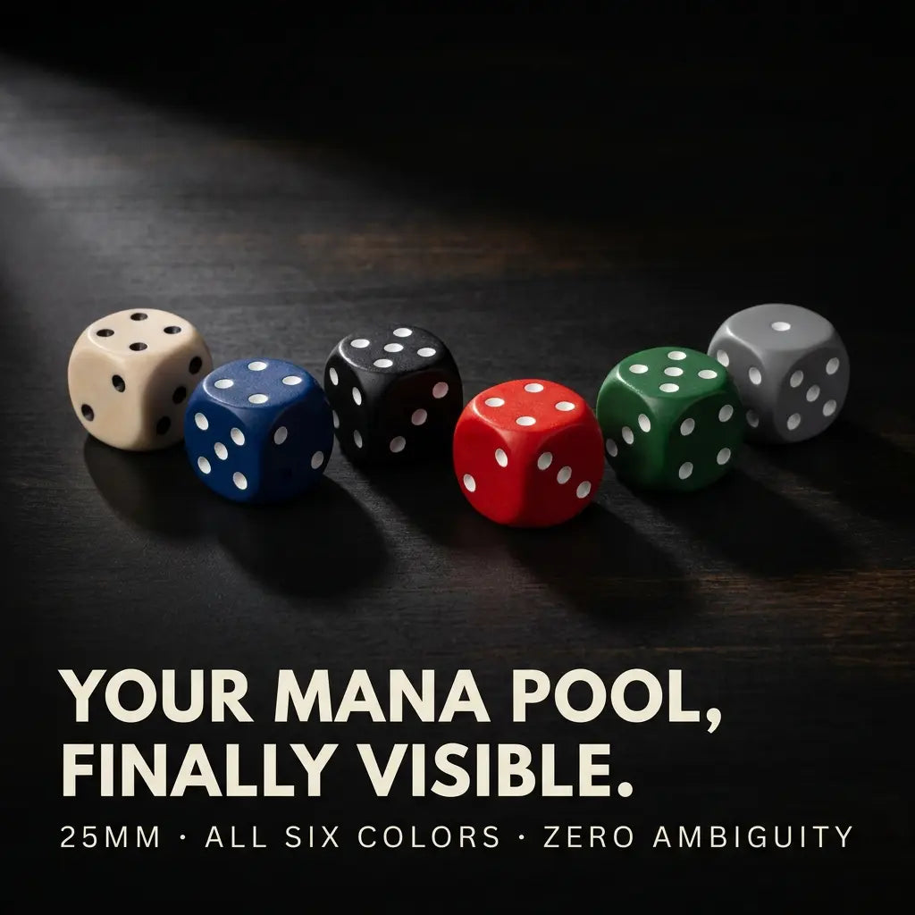 Large 25mm Mana Tracking Dice | All MTG Colors | Set of 6