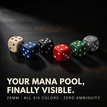 Large 25mm Mana Tracking Dice | All MTG Colors | Set of 6